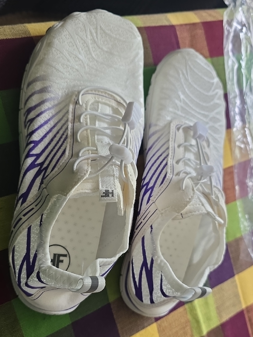 White & Purple Women's Lightweight Athletic Sneakers